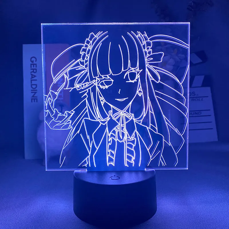 Danganronpa: Trigger Happy Havoc Character Celestia Ludenberg 3D Illusion Silhouettes Acrylic Nightlight Cool Action Figure Lamp