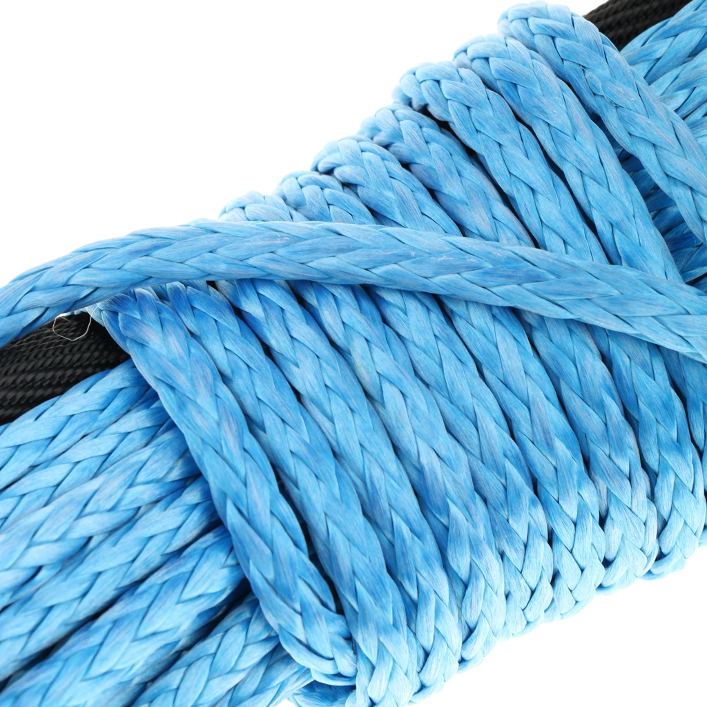 Blue 1/4" 50ft Synthetic Winch Rope Line With Sheath Thimble For Jeep SUV | Автомобили и мотоциклы