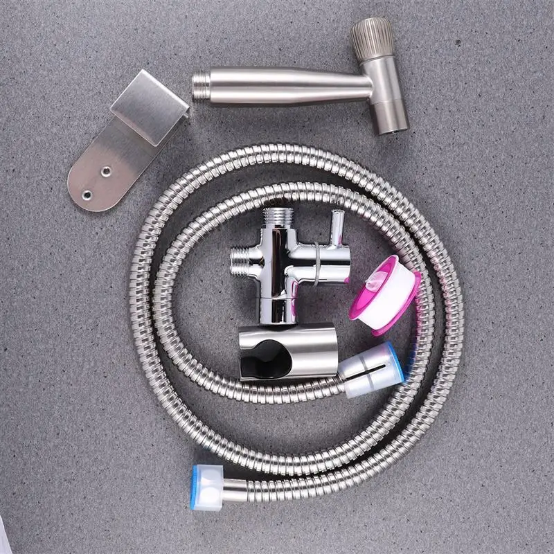 

Toilet Handheld Metal Bidet Faucet Sprayer Bidet Set Sprayer Toilet Spray For Cleaning Shower Head T 1/2 Inch EU Standard Silver