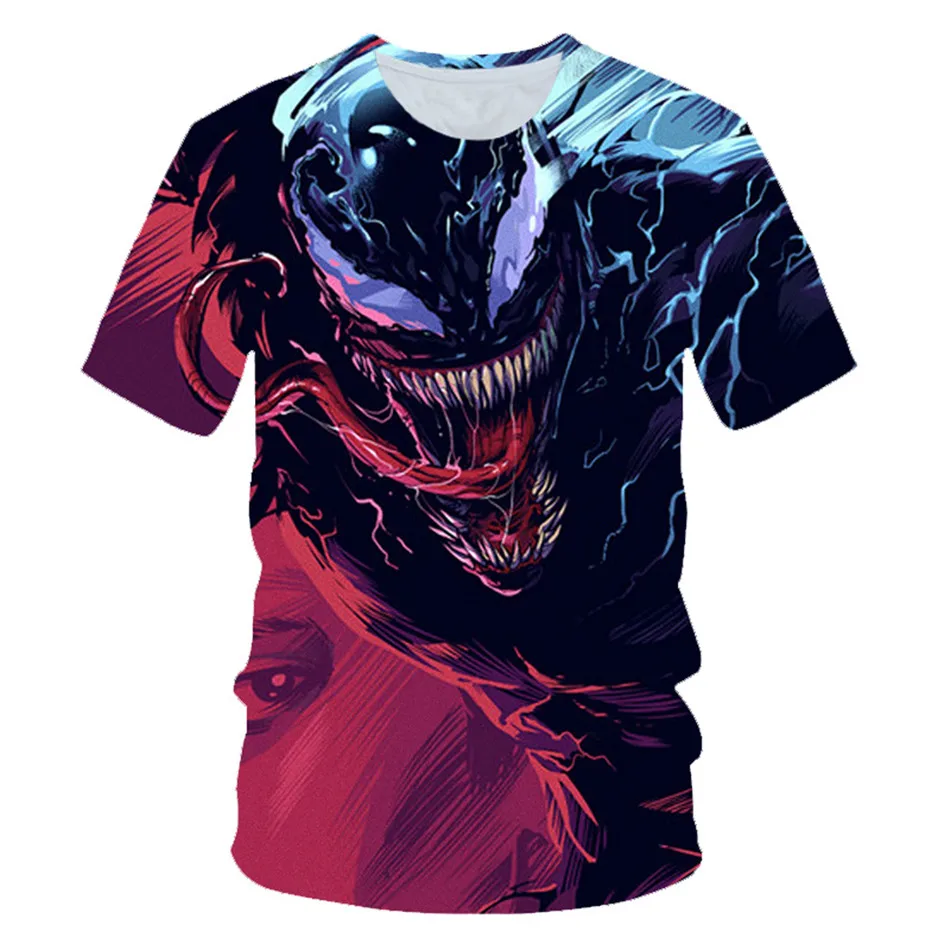 Летняя детская одежда новые Venom Marvel пленка футболка аниме детские 3D принтом Футболки для мальчиков и девочек, Повседневная рубашка футболки От 4 до 20 лет
