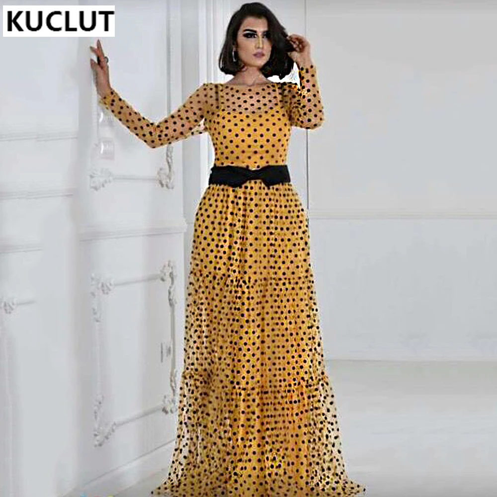

2022 Robe Africaine Polka Dot Mesh Dresses For Women Plus Size Party Gowns Ladies Ankara Dashiki Clothing 2021 Summer Fashion