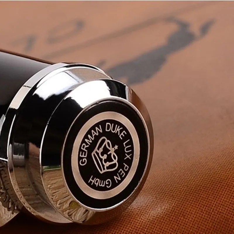 Duke из углеродного волокна серии роскошный черный и серебряный зажим авторучка 0 5