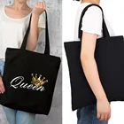 Многоразовая сумка для покупок, женская модная сумка через плечо, сумка-мессенджер, черная, экологически безопасная, портативная, складная, большая сумка