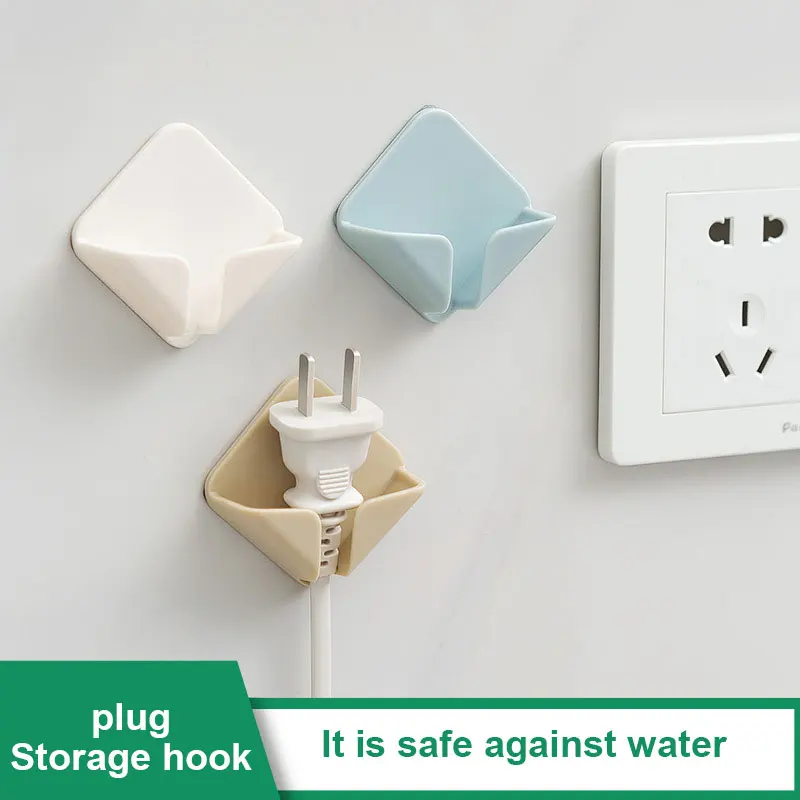 Storage Holders Racks Wall Hanging Hook Saving Racks Self Adhesive Folding Socket Kitchen Appliance Wire Plug Power Cord