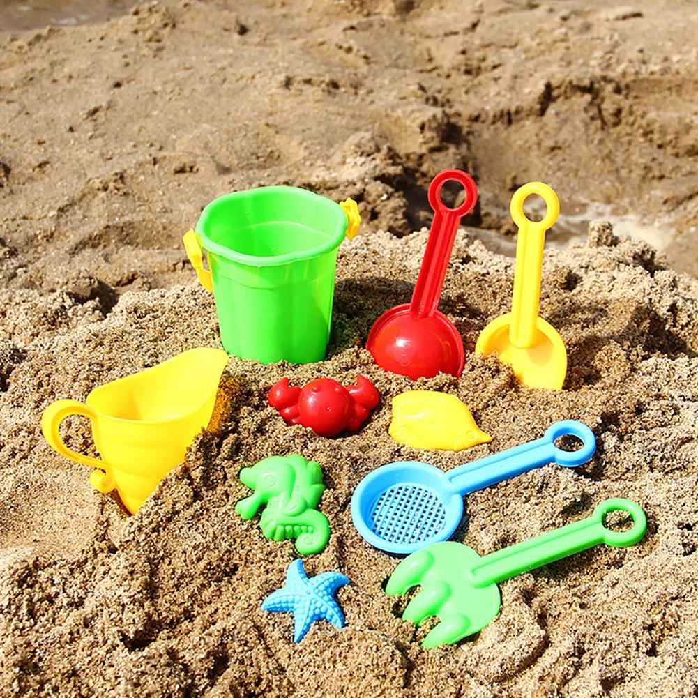 Детские песочные пляжные игрушки замок ковш Лопата песочница грабли водные