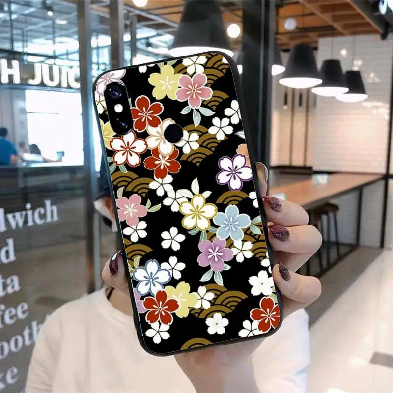 

Dark flower Black retro art Phone Case For Xiaomi Redmi 7 8 9t 9se k20 mi8 max3 lite 9 note 9s 10 pro