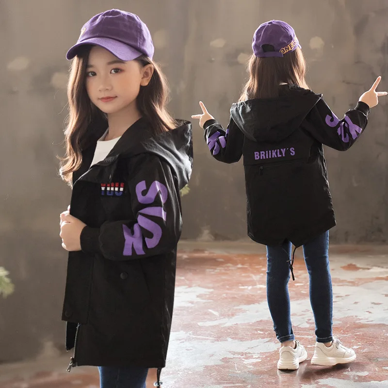 

Children Windbreaker Jacket for Boys Girls Clothes Teenage Outfit Hooded Outerwear Spring Kids Clothing Coat 5 6 8 10 12 14 Year