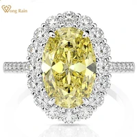 wong rain luxury 925 sterling silver created moissanite citrine sapphire gemstone wedding engagement ring fine jewelry wholesale