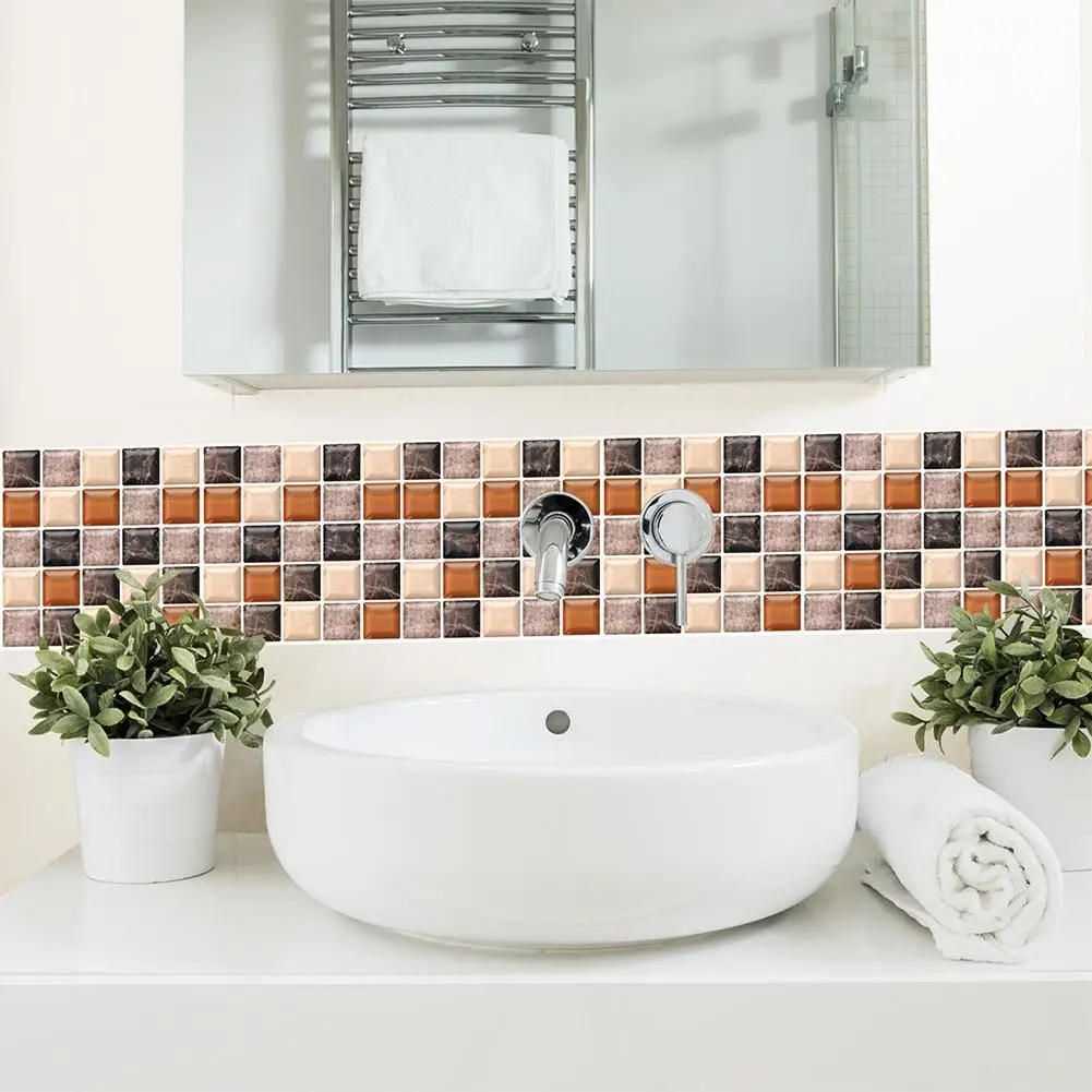 Studyset 6 шт. 3D Мозаика Водонепроницаемая Ванная кухня украшение плитка из ПВХ