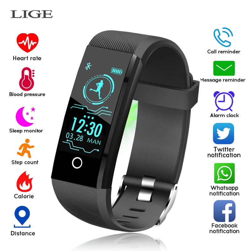 2019 Новинка IP68 Водонепроницаемые Смарт-часы монитор сердечного ритма функция