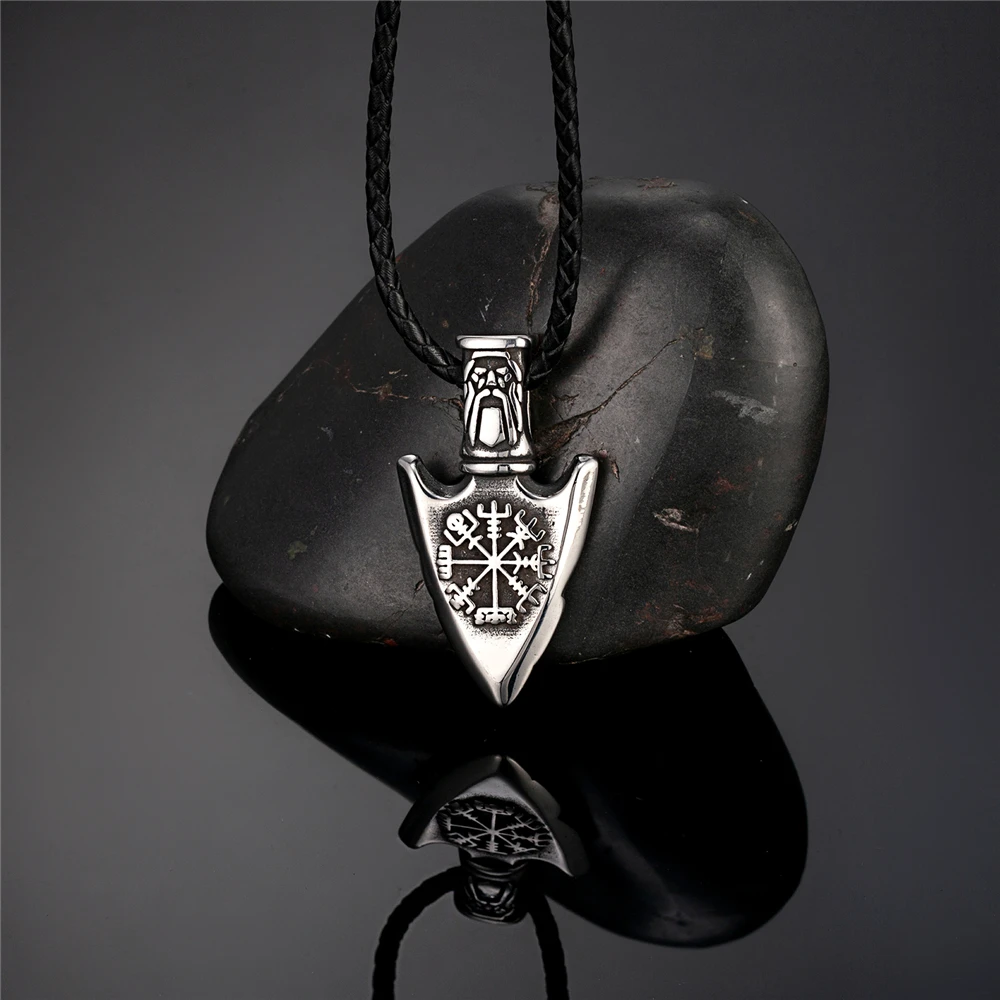Скандинавский компас копье ожерелья мужские никогда не выцветают смешанные руны