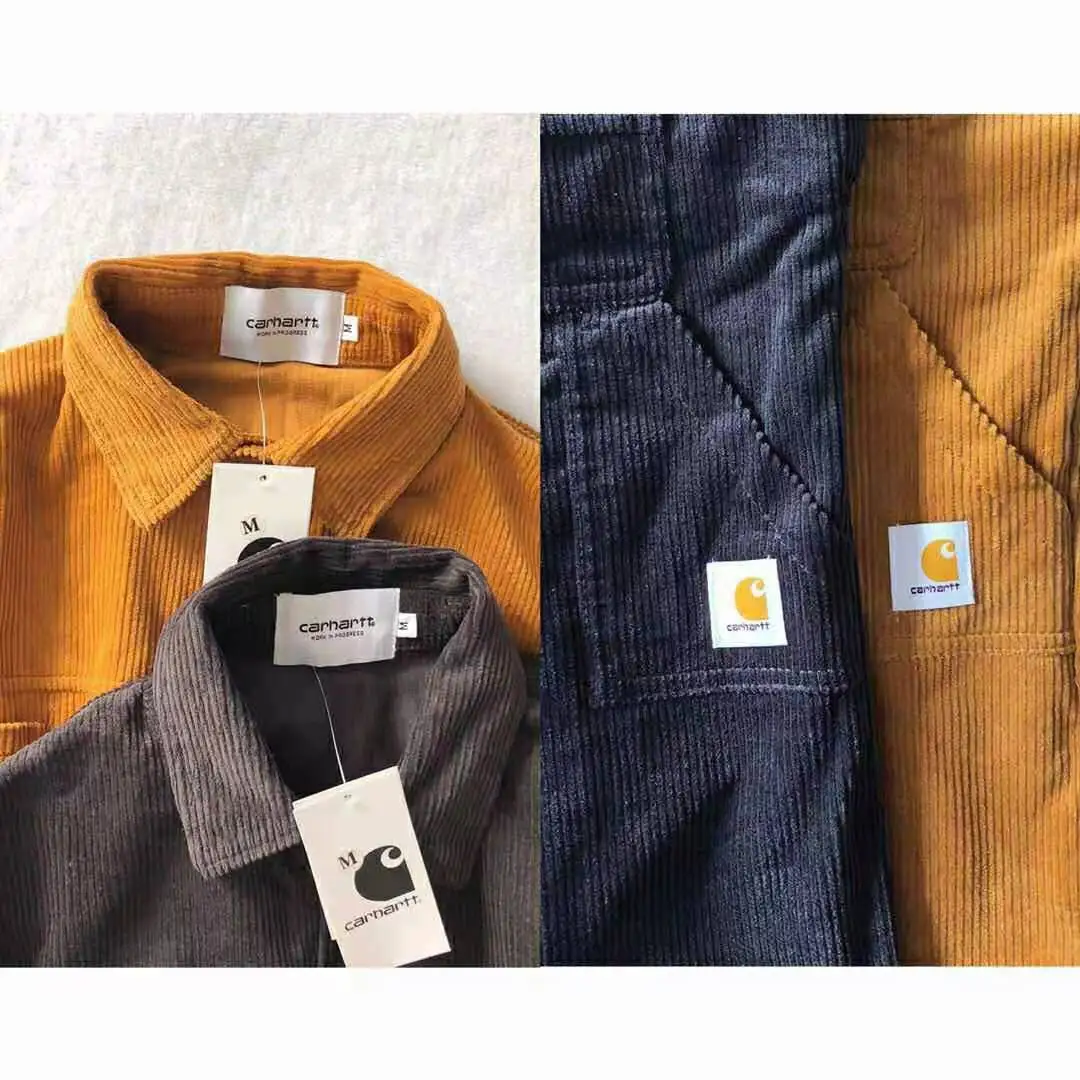 

Carhar Spring And Autumn Loose Shirts For Men And Women Hip-Hop Casual Single-Breasted Corduroy Tops Cotton Clothing