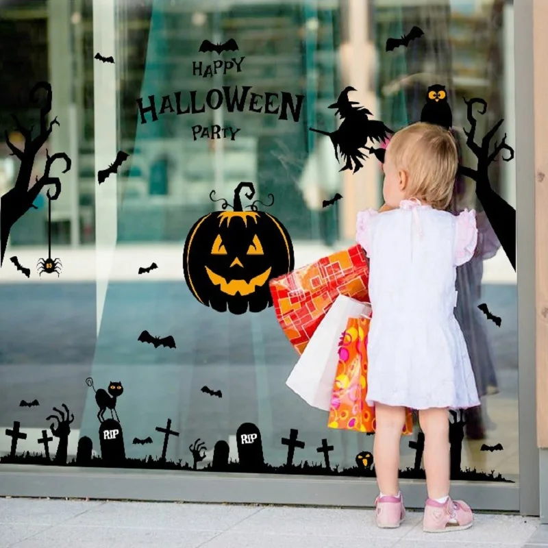 Мультяшный светящийся эффект Хэллоуин готические обои наклейки ограниченные 3D