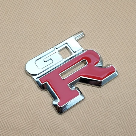 Silver With Red Автомобильный Стайлинг GTR аксессуары для автоэмблема гоночный значок багажника Наклейка 3 цвета - Цвет: Silver With Red