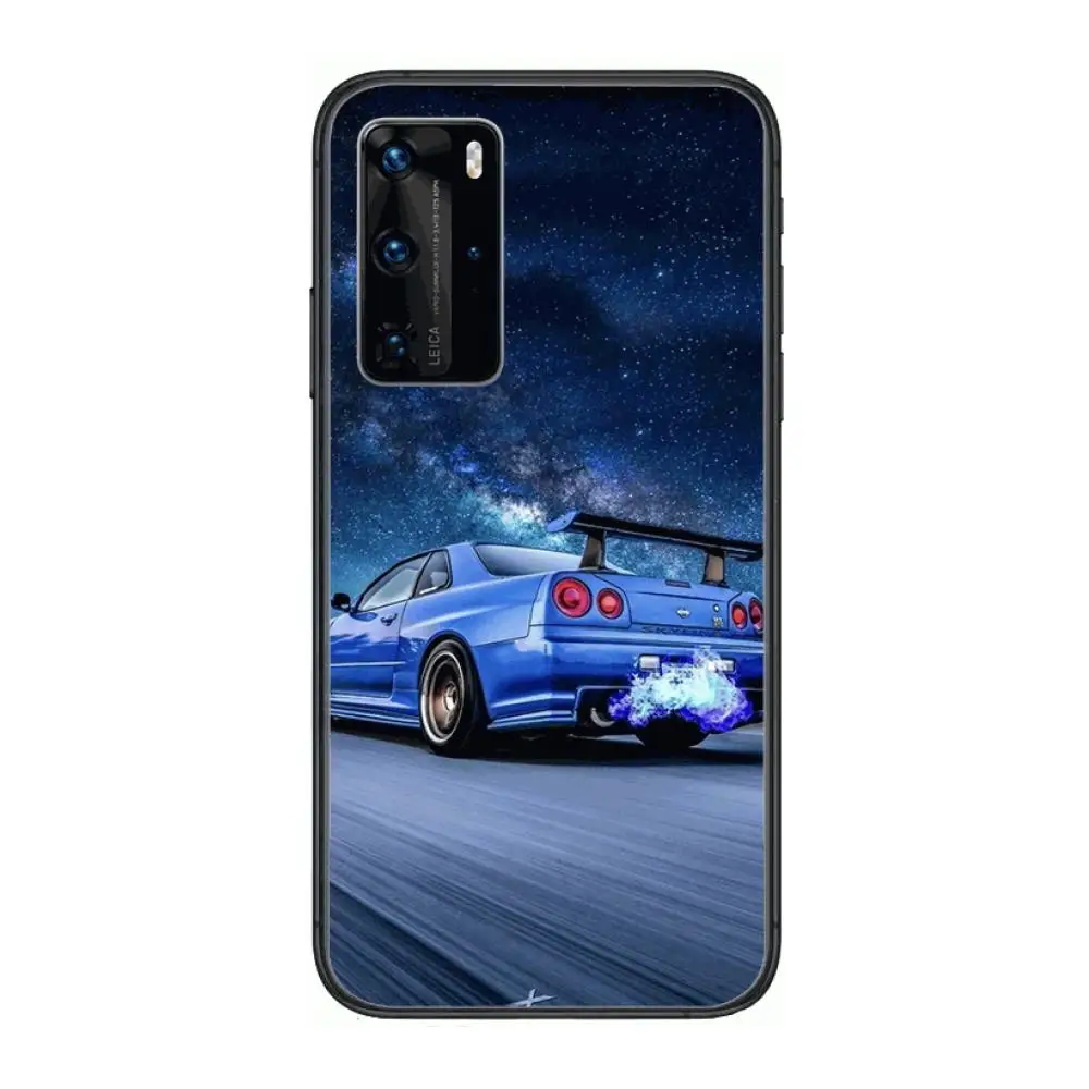 

JDM Tokyo drift sports car Phone Case For Huawei P 40 30 20 10 9 8 Lite E Pro Plus Black Etui Coque Painting Hoesjes comic fash