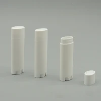 wholesale oval shape 4 5g lipbalm tube packing bottle contaienr twist empty lipstick tube in white color