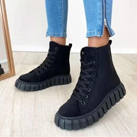 ladies boots warm autumn winter fashion ankle boots lace up non slip european american style hilking leisure short boots new