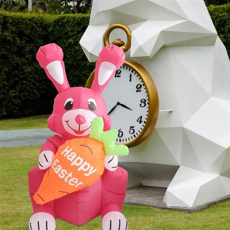 

1Pc Festival Ornament Bunny Adornment Party Layout Prop Inflatable Bunny Model for Party Outdoor Home Garden