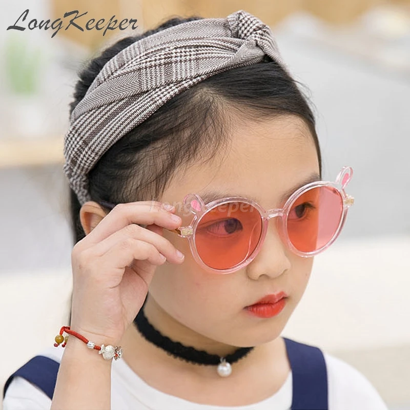Детские солнцезащитные очки LongKeeper новые милые Мультяшные с заячьими ушками для