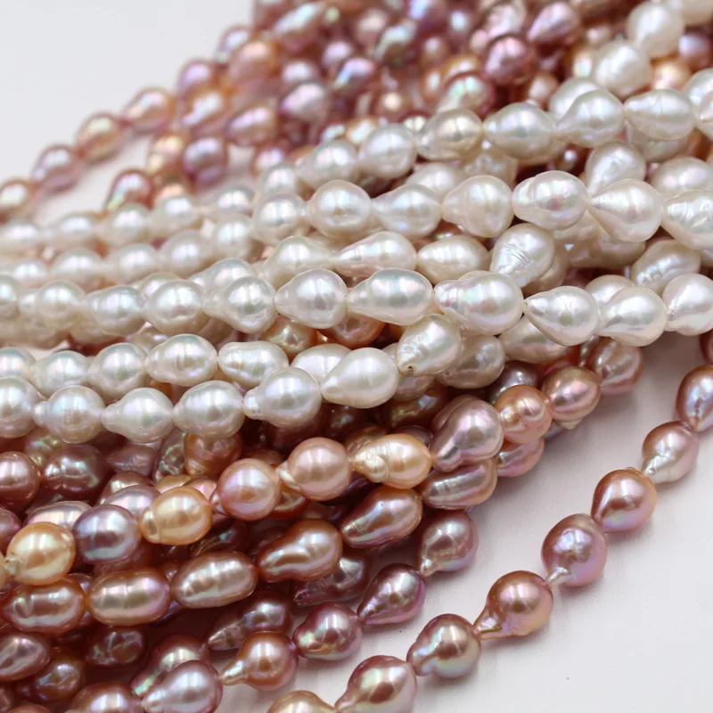 

8-9mm Irregular Water Drop Baroque Pearl Beads DIY Jewelry for Earrings Shiny Dark Purple Elegant Natural Freshwater Pearl Beads