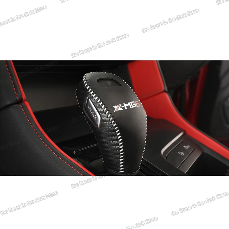

Lsrtw2017 Fiber Leather Car Gear Shift Knob Cover for Mg Mg6 2020 2021 Accessories Auto Styling Gear Lever Head Trims
