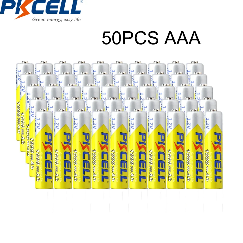 Аккумуляторные батарейки PKCELL 50 шт./лот AAA 1000 мА · ч 1 2 В 3 А NIMH до