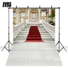 Виниловый фон для фотосъемки с изображением замка, лестницы, красной ковровой дорожки