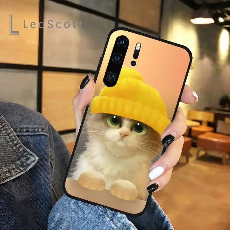 

Cute Animal Cat Phone Cases For Huawei honor Mate P 9 10 20 30 40 Pro 10i 7 8 a x Lite nova 5t