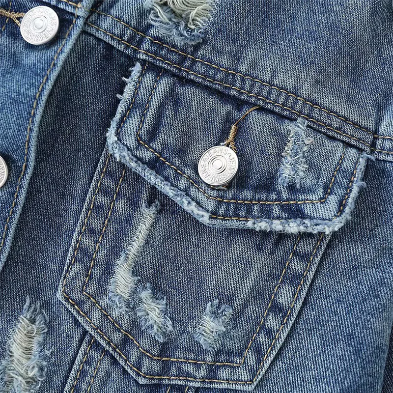 

Women's Short Denim Jacket lapel Winter Collar Denim Jacket For Women Jeans Jacket Women Denim Coat Lady Loose Fit Casual Style