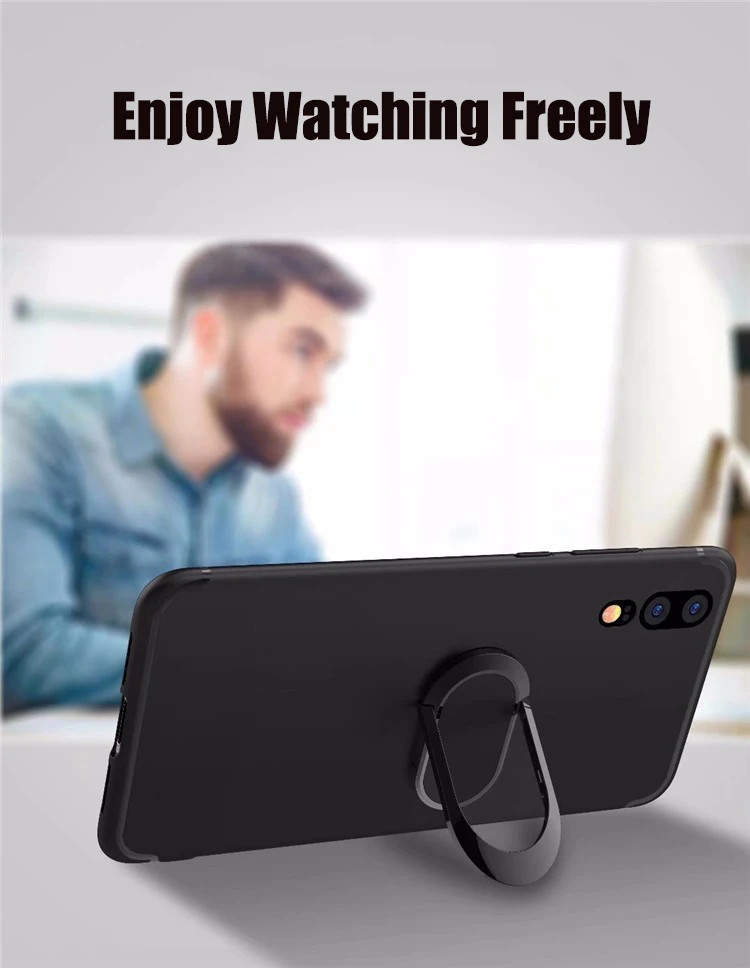 Чехол для Xiaomi Redmi note 8 pro матовый Силиконовый мягкий чехол с магнитным кольцом
