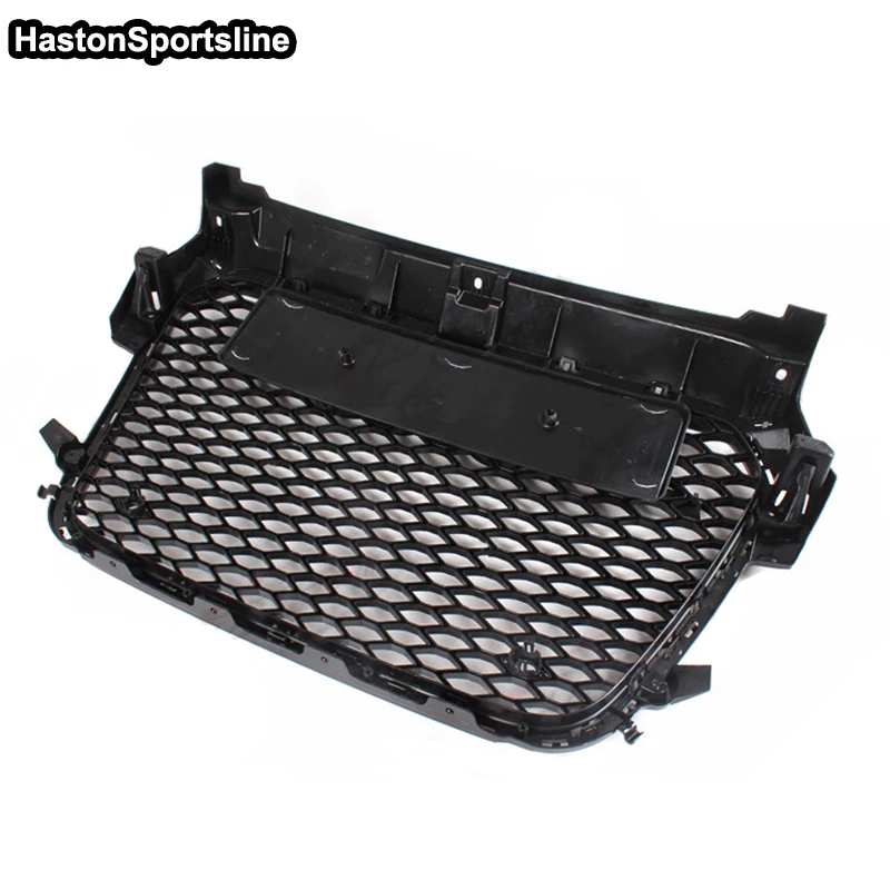 Передняя решетка гриль для audi A1 автомобильный бампер сетка с 4 кольцами логотипом