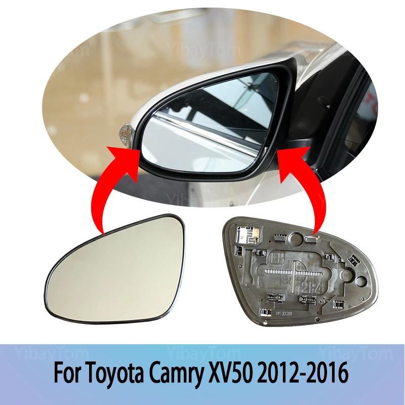 

Wide Angle Left & Right Rearview Replacement Side Rearview Wing Mirror Glass for Toyota Camry XV50 2012-2016