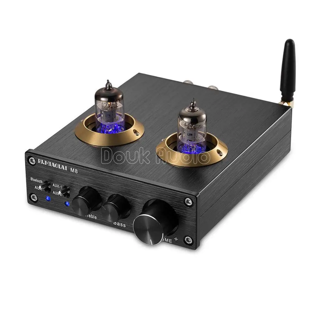 Nobsound Bluetooth 4,0 HiFi вакуумный 6J1 ламповый цифровой усилитель класса D HiFi стерео усилитель мощности встроенный домашний аудио - Цвет: Черный