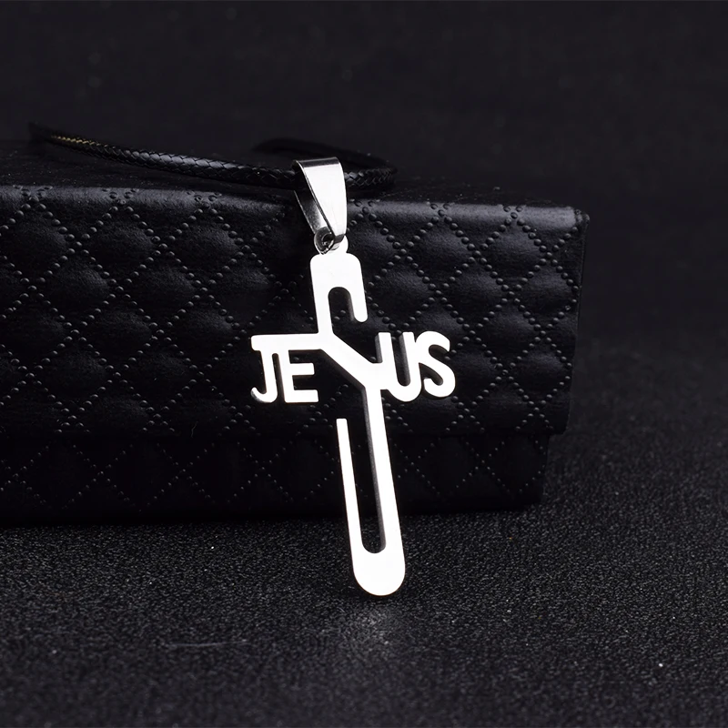

Jesus Cross Necklaces for Women Stainless Steel Never Fade Pendants Rope Chain Religious Necklaces Men Christian Jewelry Gift