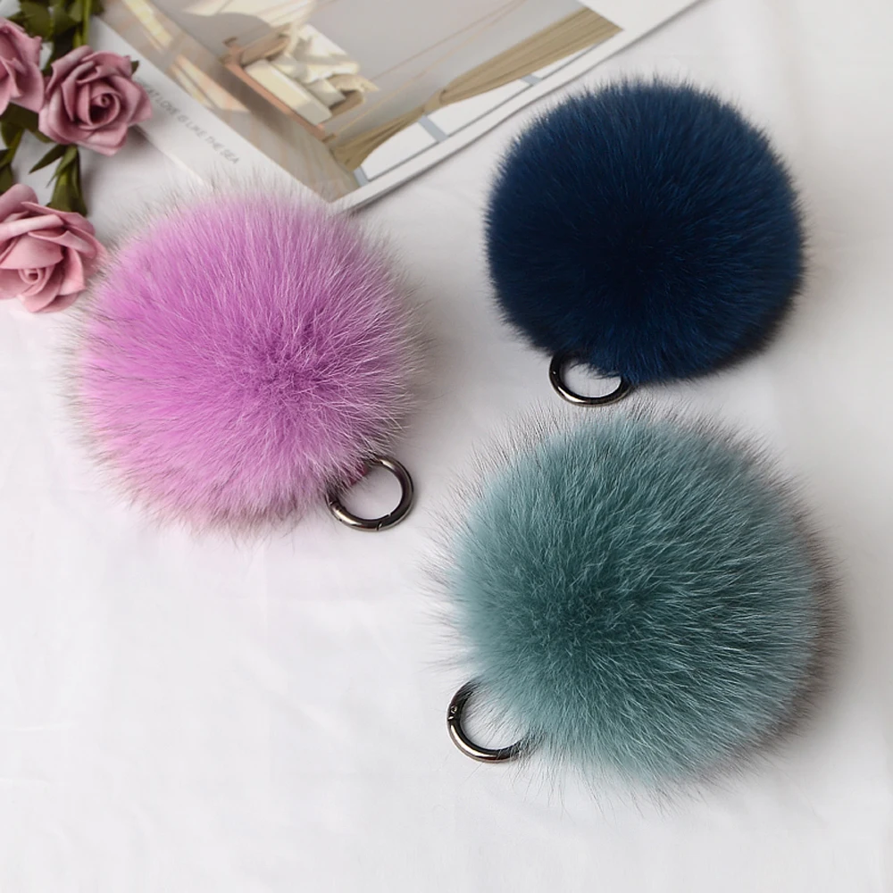 2020 роскошный большой Размеры 15 см натуральный шарик из меха лисы помпонами для