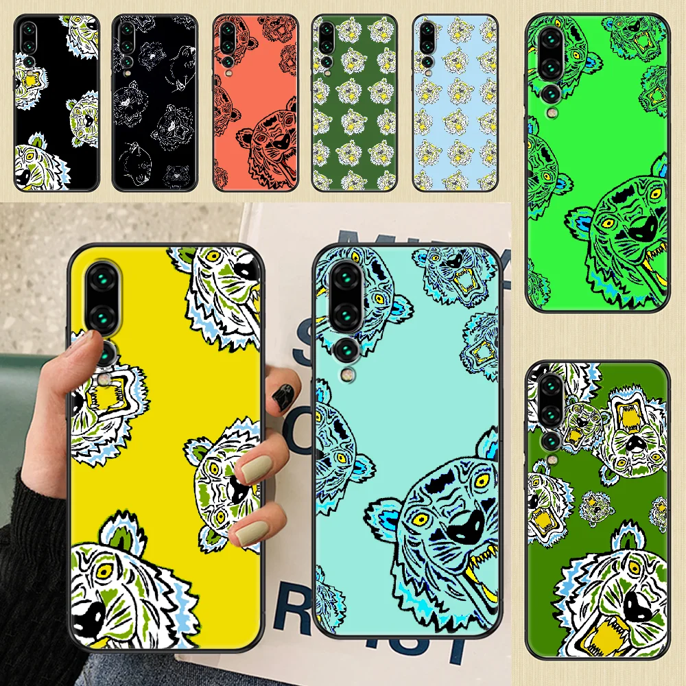

Tiger Fashion Luxury Phone case For Huawei P Mate P10 P20 P30 P40 10 20 Smart Z Pro Lite 2019 black pretty prime soft back