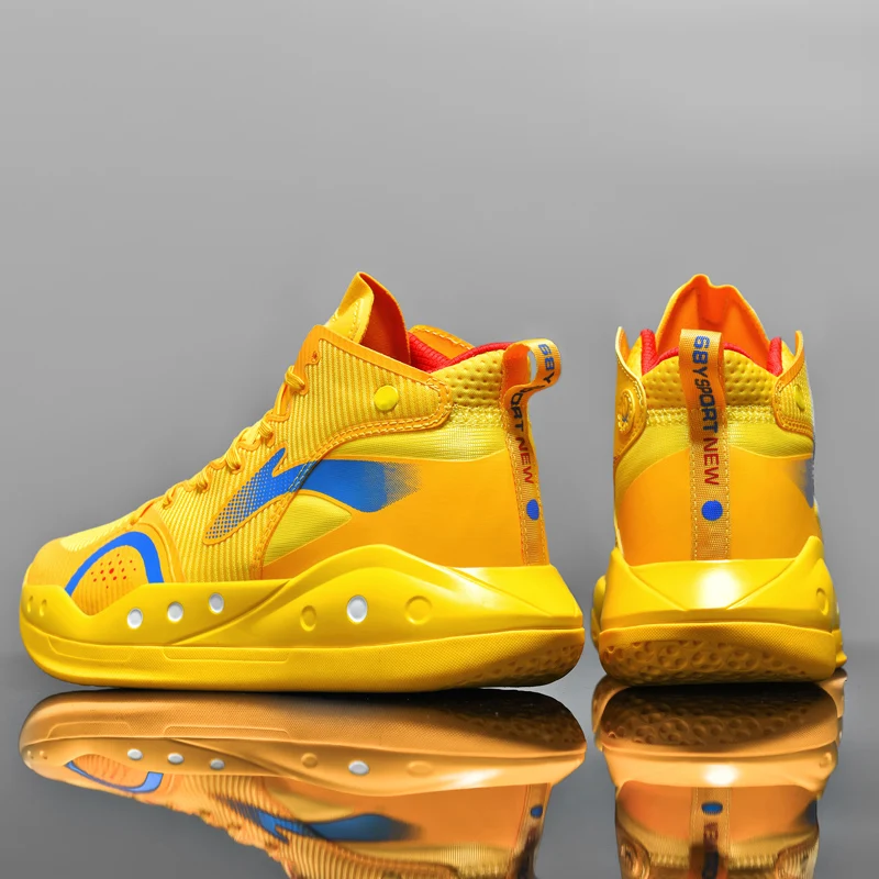 Самые продаваемые баскетбольные ботинки мужские белые желтые спортивные для