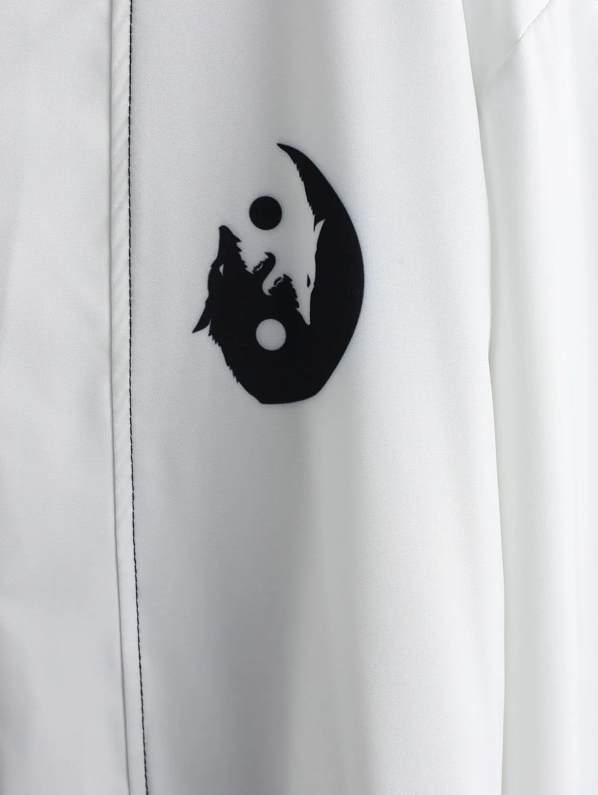 ZAFUL мужские рубашки ревущая луна волк принт Открытый спереди кимоно кардиган