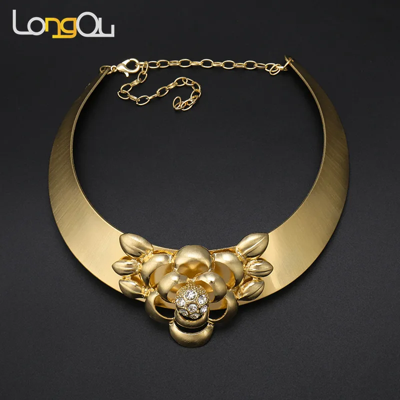 Женский свадебный ювелирный комплект Longqu Ювелирный Комплект золотого цвета в