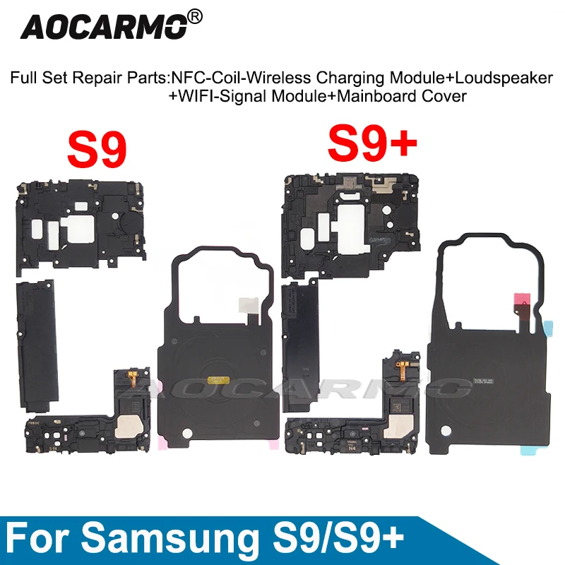 Aocarmo-bobina de carga inalámbrica, módulo NFC, Cable flexible de antena de señal de altavoz para Samsung Galaxy S9 Plus S9 +, pieza de reparación