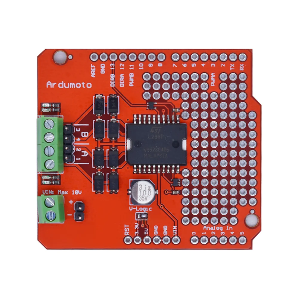 Для arduino L298P AVR/LPC/STM32 UNO/MEGA защита двигателя-драйвер двойного тока-канальный