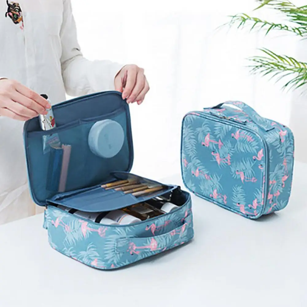 

Zipper Fashion Flamingo Print Makeup Brushes Holder Bag Pouch Portable Gift