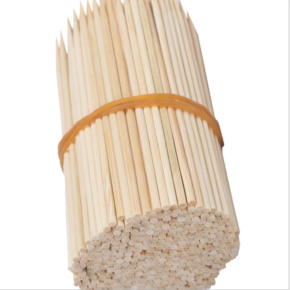 

30CM 100PCS Thicken Bamboo Skewers BBQ Skewers Grilling Barbecue Sticks Disposable Long Stick For BBQ Meat Fruit Kabob Kitchen
