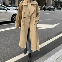 new hot selling trench coat for women korean fashion long windbreaker casual lady work wear nice jacket designer clothes bfa7760