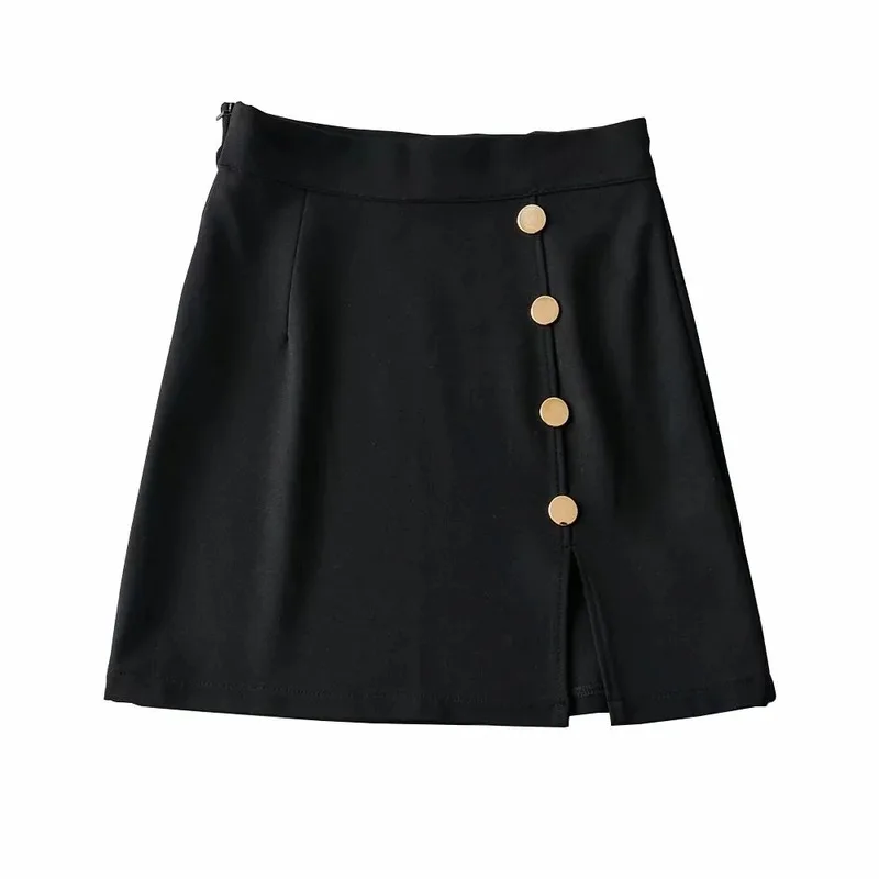 

KUSAHIKI 2021 Spring New Skirts Sexy Slim Split Women Skirt Causal Korean Buttons Mini Bottoms Mujer Faldas 6E577