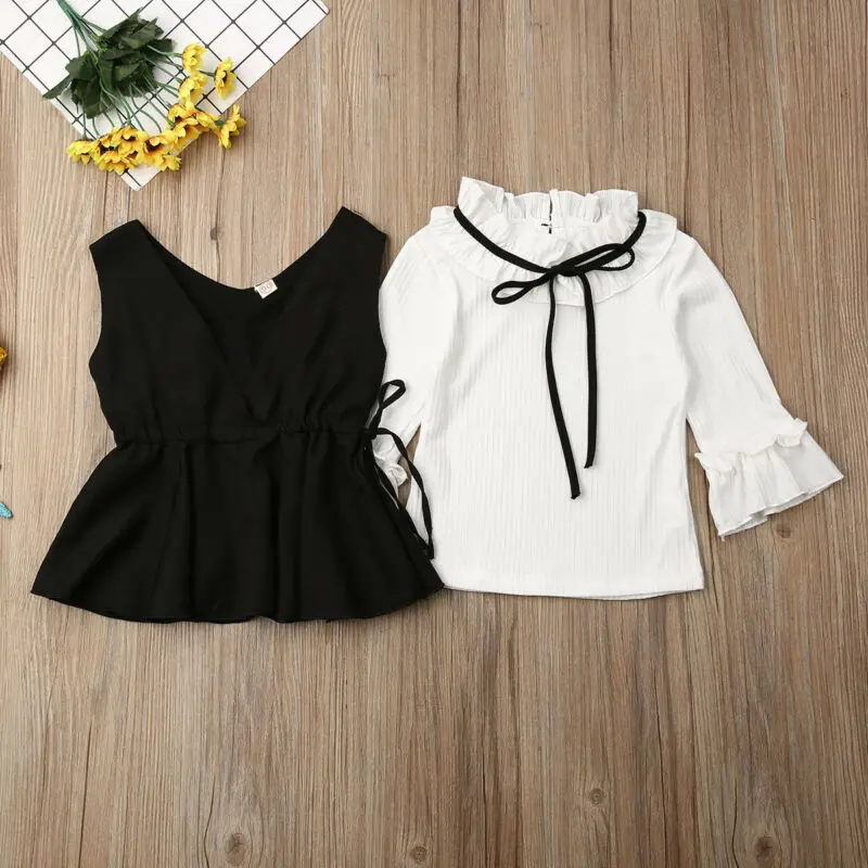 

Newborn Baby Girl Kid Suit Sets Pants Ruffles Top Party Formal Cotton Clothes Children 2pcs Fall Outfits