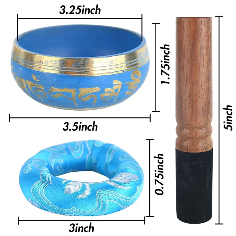 

Tibetan Singing Bowl Set Handcrafted with New Dual-End Stroker Cushion for Meditation Yoga Spiritual Healing Mindfulness