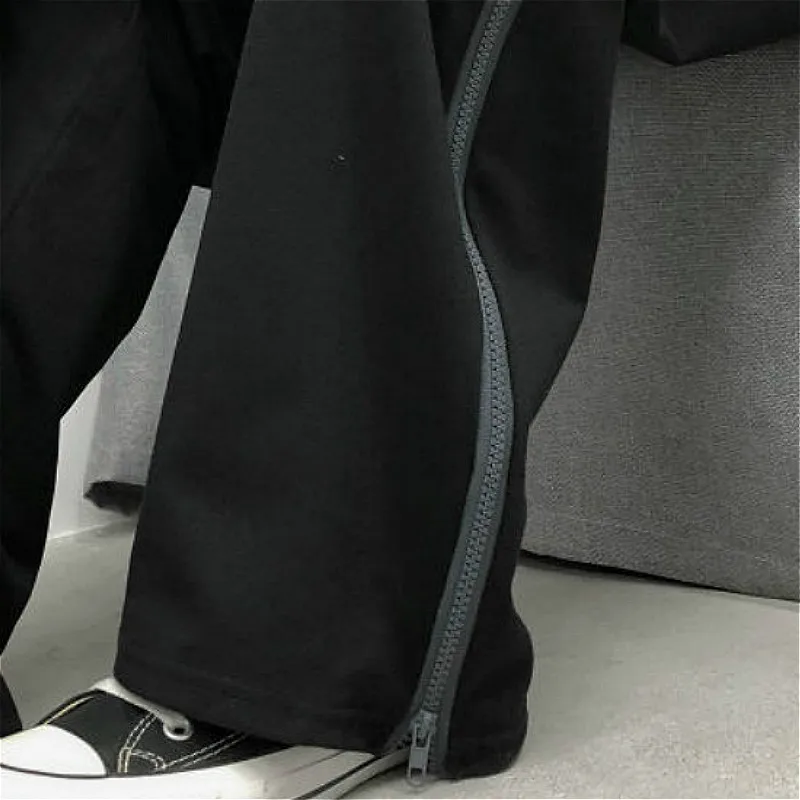 

Pants Women All-match BF Style Ladies Trousers Chic Leisure Plus Size 4XL Loose Teenagers Flat Black Straight High Waist Design