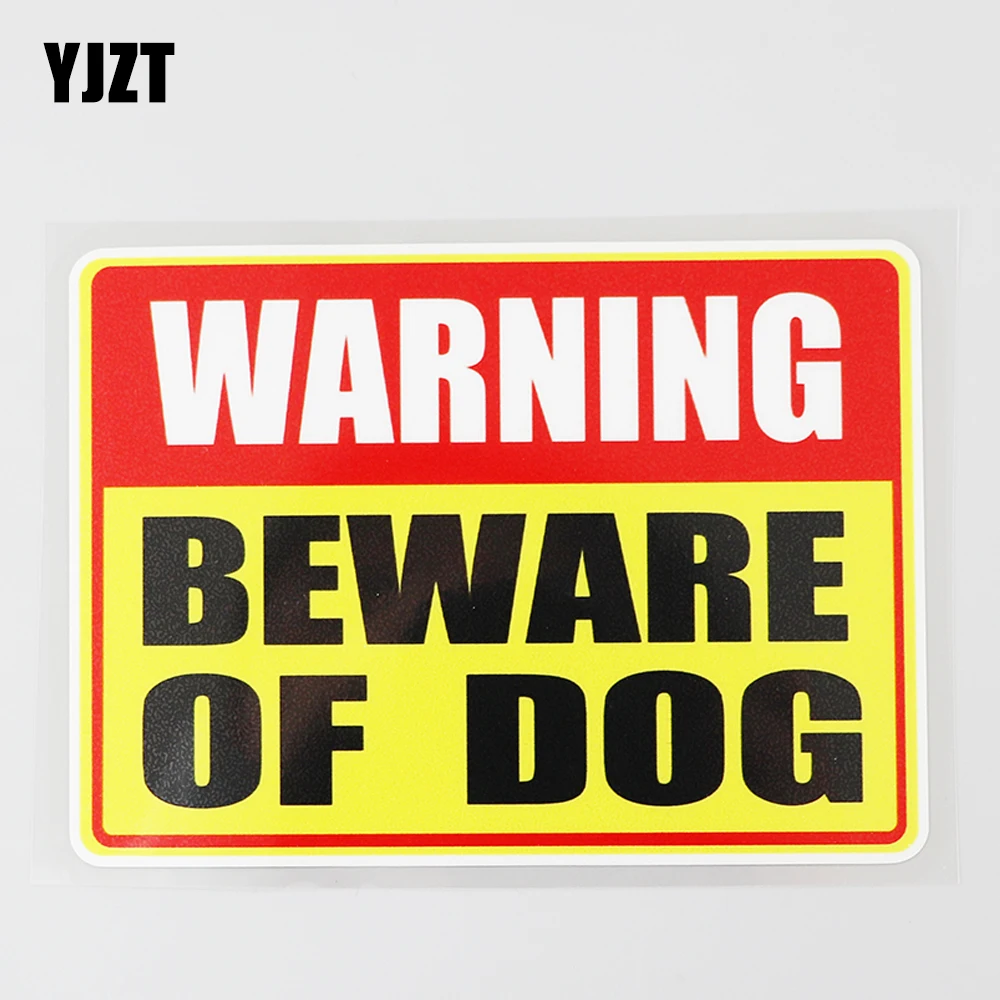 

YJZT, 14,9 см × 10,8 см, модная наклейка с надписью «Остерегайтесь собаки», автомобильная наклейка из ПВХ 12C-0343