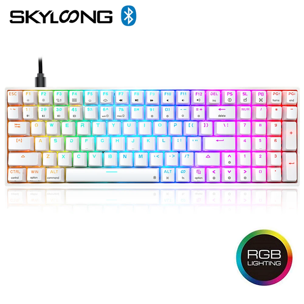 

SKYLOONG GK96 Wired Wireless Bluetooth gaming Mechanical Keyboard blue Switch 96Key Mechanical axis Backlit Keyboard for Desktop